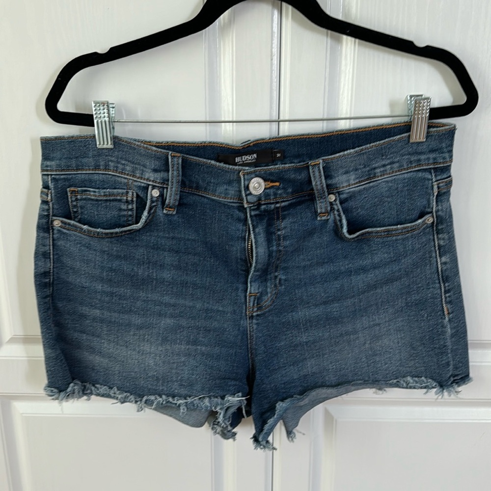Hudson Frayed Hem Jean Shorts, size 31